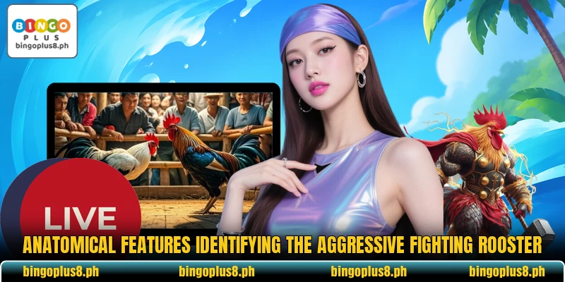 Anatomical features identifying the aggressive fighting rooster