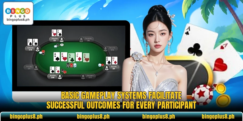 Basic gameplay systems facilitate successful outcomes for every participant Basic gameplay systems facilitate successful outcomes for every participant