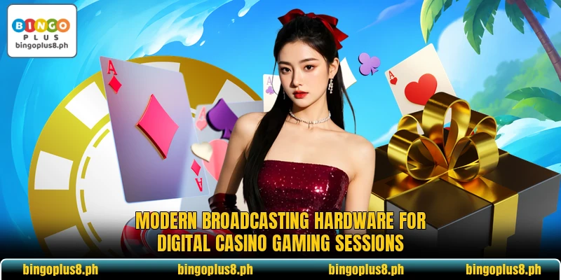 Modern broadcasting hardware for digital casino gaming sessions