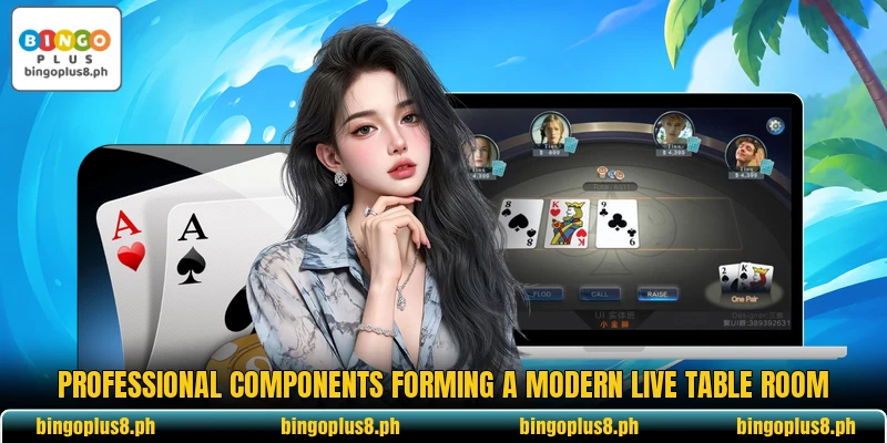 Professional components forming a modern live table room